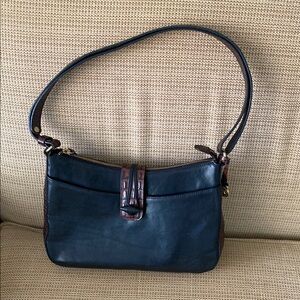 Elegant BRAHMIN Black Leather Shoulder Bag